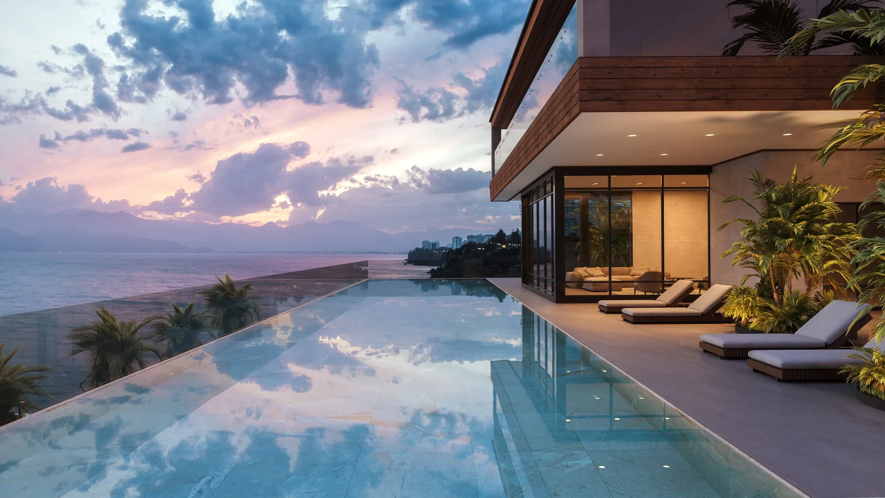 Contemporary oceanfront residence with an infinity pool and expansive sea views